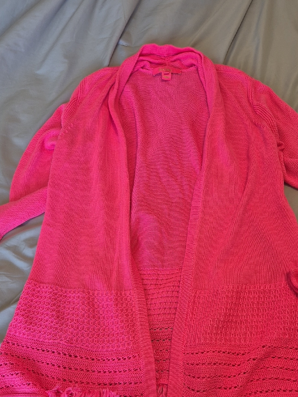 Lilly Pulitzer Noble Fringe Cardigan in Hot Pink Size Medium